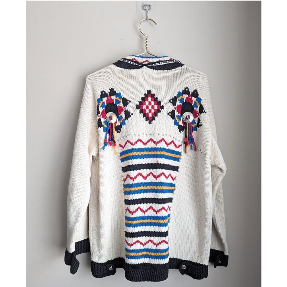 L.B. International Aztec Mexican decorated cardigan - Picture 2 of 8
